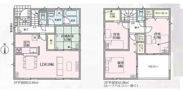 (１号棟)、価格2390万円、4LDK、土地面積193.94m2、建物面積98.82m2