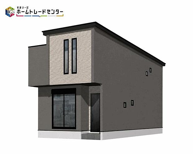 【完成予想図(外観)】２号棟
一戸建ての大きなメリットは、「自分の土地」を自由に使えること。好きなペットが飼えるほか、ガーデニングやＤＩＹ、車やバイクの手入れなど様々な趣味を楽しめます♪