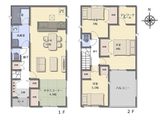 (1号棟)、価格3490万円、3LDK、土地面積144.18m2、建物面積95.58m2