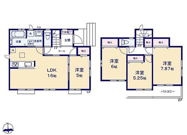 【4LDK】対面式キッチン仕様の約１６帖リビング♪
居室４部屋ありお子様ひとりひとりにお部屋を与えられます♪
各所・各居室に収納スペース充実♪
２部屋から出入りできる南側バルコニー♪
