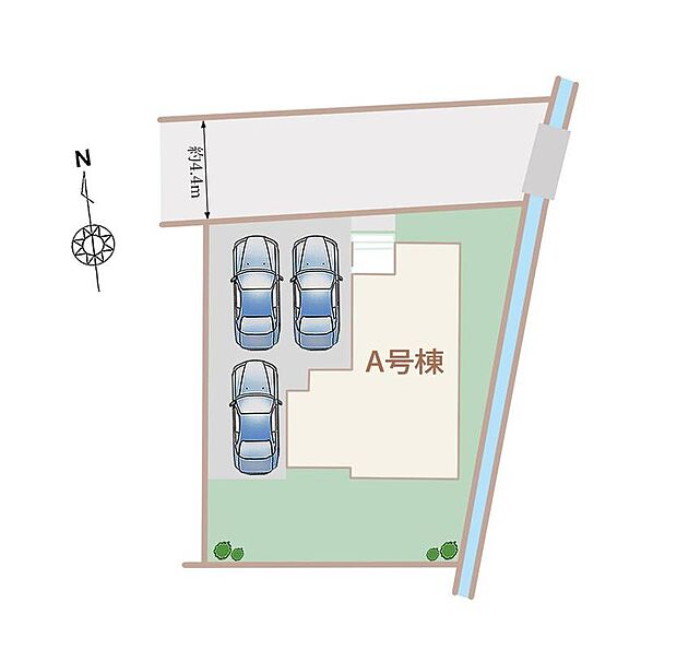 【全体区画図】駐車３台可能スペース♪
A号棟　２，７９０万円