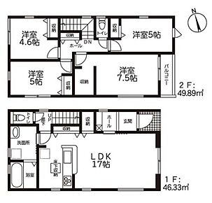 カウンターキッチンを採用した4ＬＤＫプラン！お食事の準備をしながらご家族との会話を楽しめます♪
心地良い風を感じられる全居室２面採光！風通しがよく効果的に空気の入れ替えができます♪ 