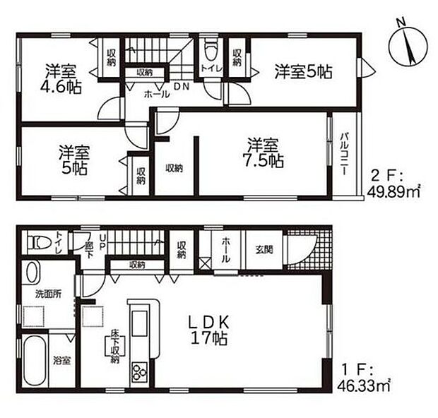【4LDK】カウンターキッチンを採用した4ＬＤＫプラン！お食事の準備をしながらご家族との会話を楽しめます♪
心地良い風を感じられる全居室２面採光！風通しがよく効果的に空気の入れ替えができます♪