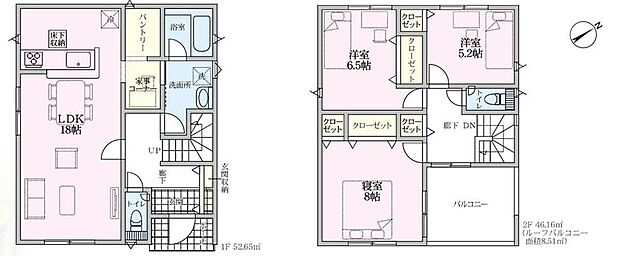 (１号棟)、価格2680万円、3LDK、土地面積130m2、建物面積98.82m2