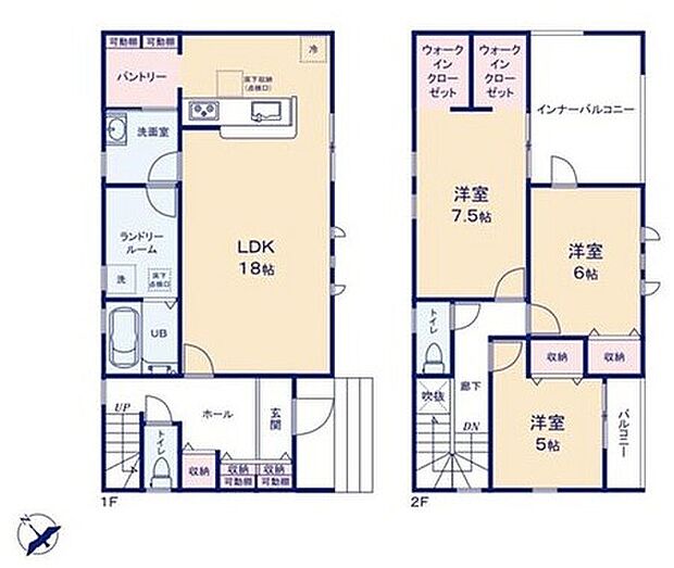 (１号棟)、3LDK、土地面積183.66m2、建物面積115.92m2