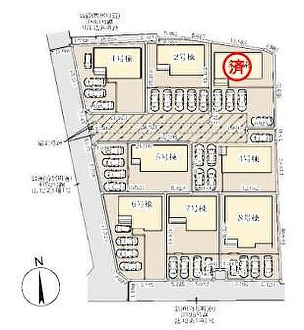 敷地面積６４～９１坪超♪
駐車４～５台可！
お客様がいらしても安心ですね♪