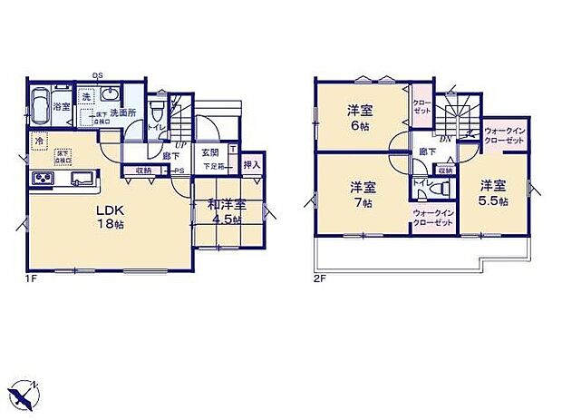 (1号棟)、価格2880万円、4LDK、土地面積186.42m2、建物面積101.44m2