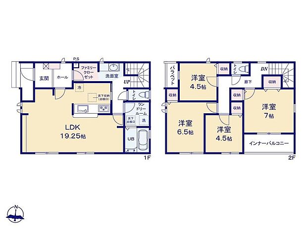 (１号棟)、価格3490万円、4LDK、土地面積300.78m2、建物面積111.79m2