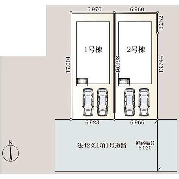 駐車スペース並列2台分完備☆
急な来客時も安心です!ご家族分の自転車も駐輪できますね♪
南側に面した公道は幅ゆとりの約8mなので、お車の出し入れも安心です!