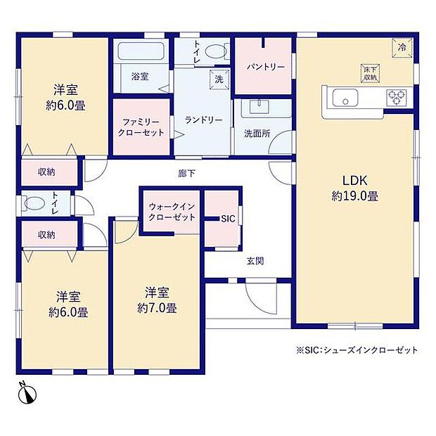 (1号棟)、価格3990万円、3LDK、土地面積260.66m2、建物面積105.99m2