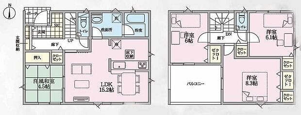 (1号棟)、価格2280万円、4LDK、土地面積182.72m2、建物面積96.38m2
