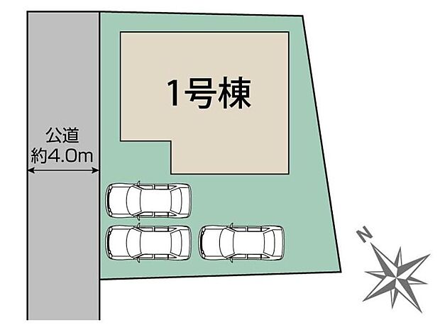 陽当たり×風通良好◎土地面積53坪超！
駐車スペースは最大3台可能で来客時も安心のゆとりある配置です♪