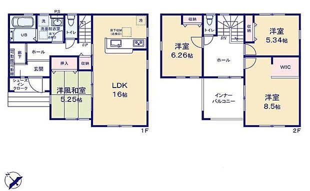 【4LDK】主寝室としておススメしたい8.5帖の洋室は、窓を2か所設置することによってお部屋を明るくしております！
寛ぎの時間を紡ぎだす広さ☆大型ベットを置いても余裕です。
ウォークインクローゼットも完備♪