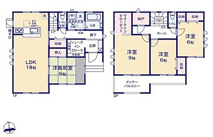 対面式キッチン☆
お食事の準備をしながらご家族との会話を楽しめます♪
水回りも集中しているので、家事の動きがらくちんです！
納戸やウォークインクローゼットも完備♪ 