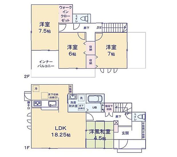 【4LDK】リビングに続き間の４．５帖和室があります！
来客時にも重宝しますが、小さなお子様を寝かせるスペースにもなりますので、使い方はあなた次第です。
ウォークインクローゼット完備☆