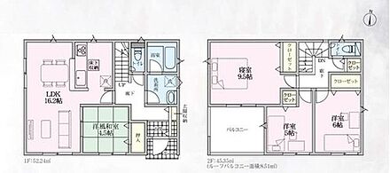 ◇来客用やお子様の遊び部屋としても利用できる和室付き♪
◇2階全居室6帖以上でプライベート時間も充実♪
◇洗濯物が多くても安心な広々したルーフバルコニー付き♪ 