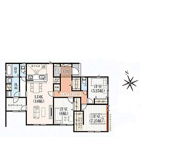 人気の平屋の間取りです☆全居室洋室♪
お子様の成長と共に増えていく荷物も楽々しまえる収納力のファミリークローゼット！
お部屋をスッキリお使いいただけます☆ 
