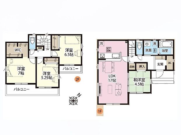 【4LDK】◇広々とした開放感あふれる17帖のLDK☆
◇WIC・SIC完備で収納も充実☆
◇2階の3部屋分にバルコニー有り☆