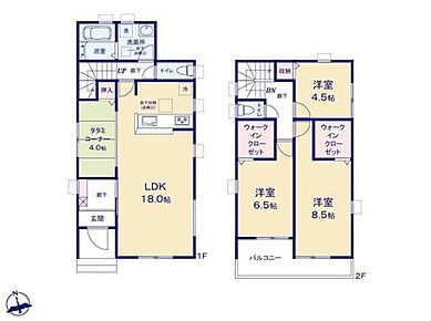 帰宅時・外出時の自然なコミュニケーションを育むリビングスルー階段を採用♪
キッチンからも目が届きやすく、小さいお子様の遊び場としても重宝する畳コーナーを完備♪
主寝室はウォークインクローゼット付き♪ 