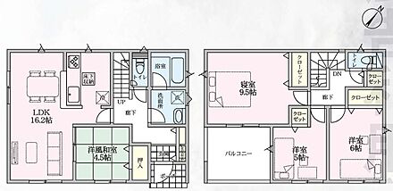 広々16.2帖のLDKの隣に4.5帖の和室有♪来客時などにも重宝します☆
全居室収納完備で、いつでもお部屋をすっきりとお使い頂けます♪9.5帖の主寝室には広々インナーバルコニー♪お洗濯も快適◎ 