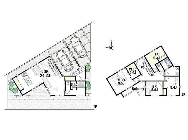 (1号地)、価格6980万円、3LDK+S、土地面積175.15m2、建物面積155.07m2