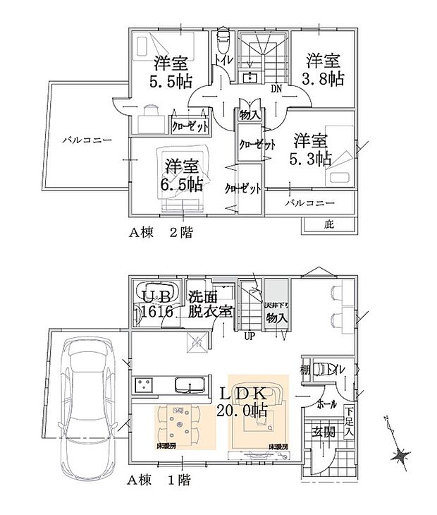 オープンでのびやかな空間を生み出す、こだわりの広がりとゆとり。家族と過ごす時間を大切にしたい方にぴったりの明るくゆとりある住空間です。南側の窓からの日差しがリビングの隅々までしっかりと届きます！