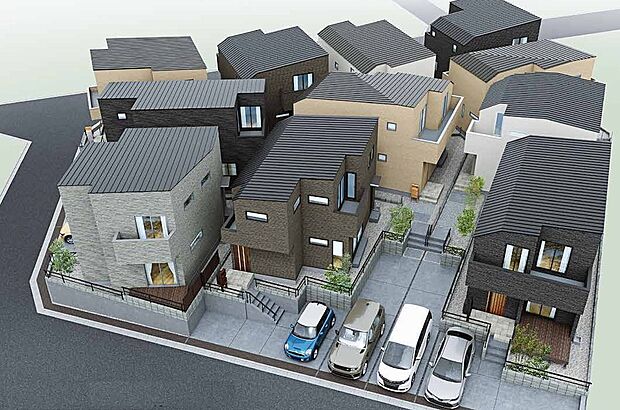 【洗練されたデザイン】第一種低層住居専用地域の良好な住環境が保たれたエリア。低層の一戸建てを中心とした街並みが整然と続き、周辺は高い建物が建っていないので、採光や開放性に恵まれ、空が広く緑の多い閑静な趣を感じる環境です。