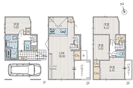 建物面積に車庫面積16.14ｍ2含む。 