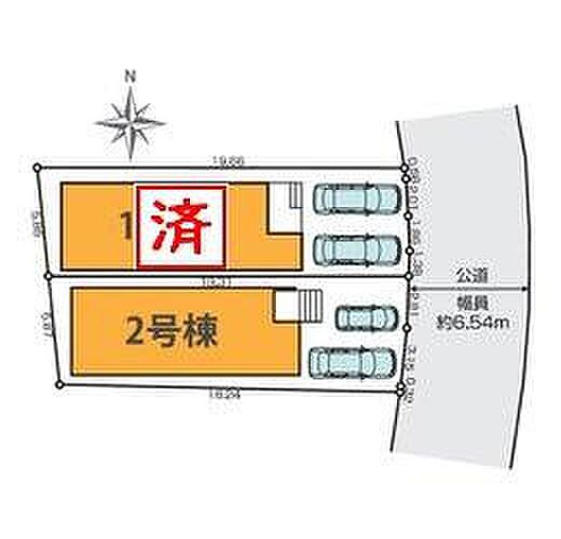 前面道路広々♪車２台並列駐車可能です♪