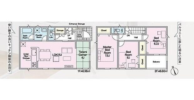 【3LDK】全居室南向きのあたたかな間取りです♪
水回り集中設計なので家事動線がスムーズです♪