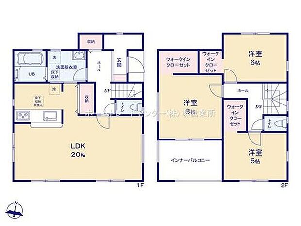 【3LDK】LDK20帖!ゆったりとおくつろぎいただけます♪2階全居室にウォークインクローゼットを設置♪