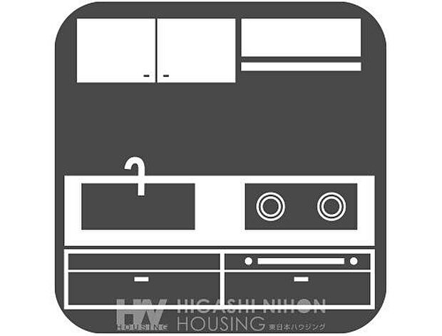 【その他設備】システムキッチンは収納力と作業効率が◎。調理や後片付けがスムーズで、清潔感も保ちやすく、毎日のキッチン作業を快適にサポートします。