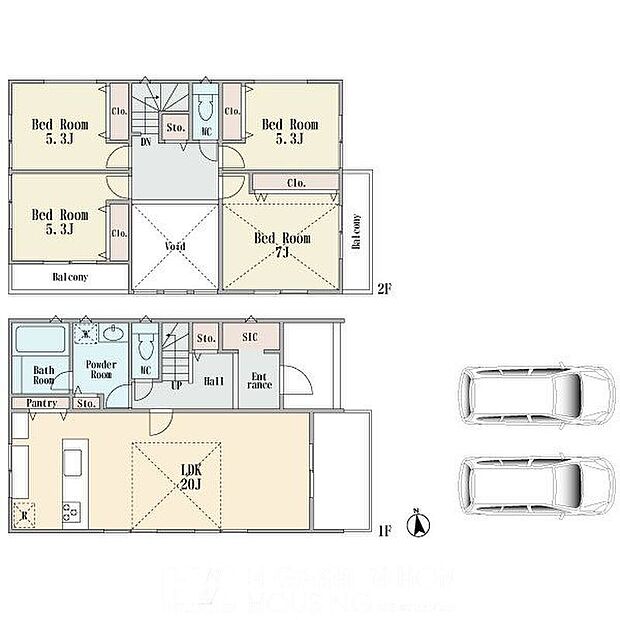 建物プラン面積:108.47m2 建物プラン価格:2580万円 4区画※現況と相違がある場合は現況を優先