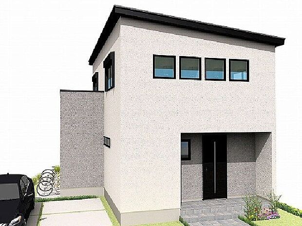 【外観パース】ZEH水準省エネ住宅にて、冬はあたたかく、夏は涼しいお家に