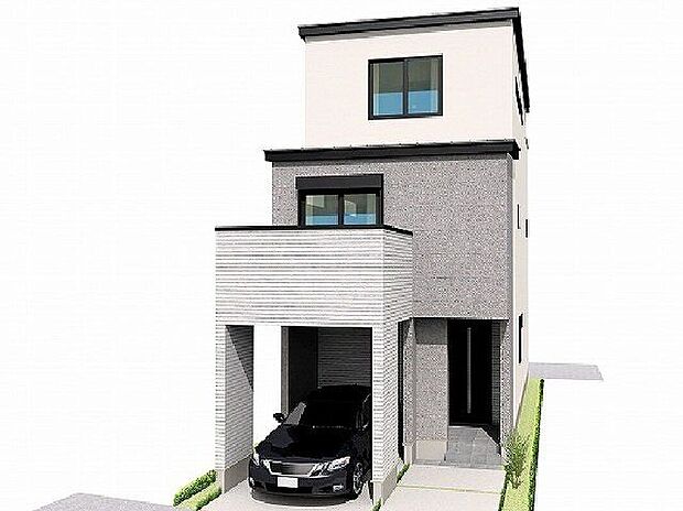 【外観パース図】【建物プラン例】ZEH水準省エネ住宅にて、冬はあたたかく、夏は涼しいお家に