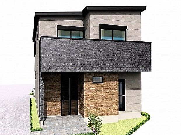 【外観パース】ZEH水準省エネ住宅にて、冬はあたたかく、夏は涼しいお家に