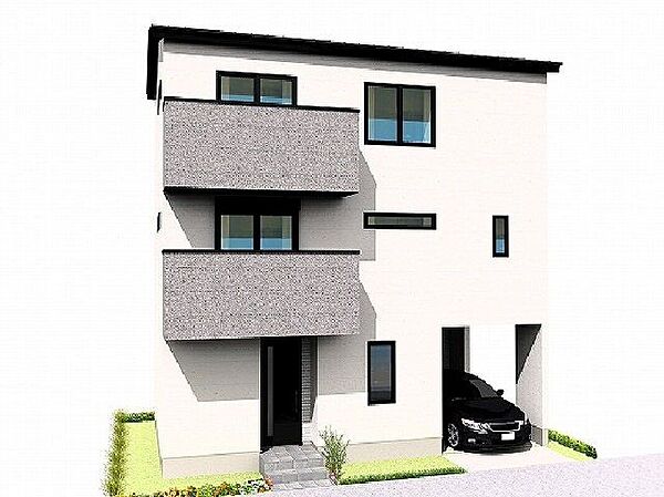 【建物プラン例】ZEH水準省エネ住宅にて、冬はあたたかく、夏は涼しいお家に。洗練されたデザインが魅力のデザイナーズ物件。外観から感じる独自の美しさが、住む人の生活を彩ります。