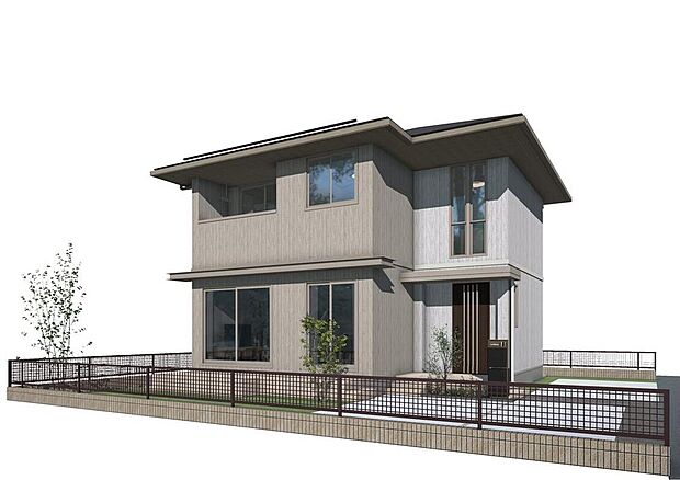【完成予想図(外観)】No.11 太陽光発電5.091kw搭載
ホワイトとベージュの優しいトーンの品格ある外観です。