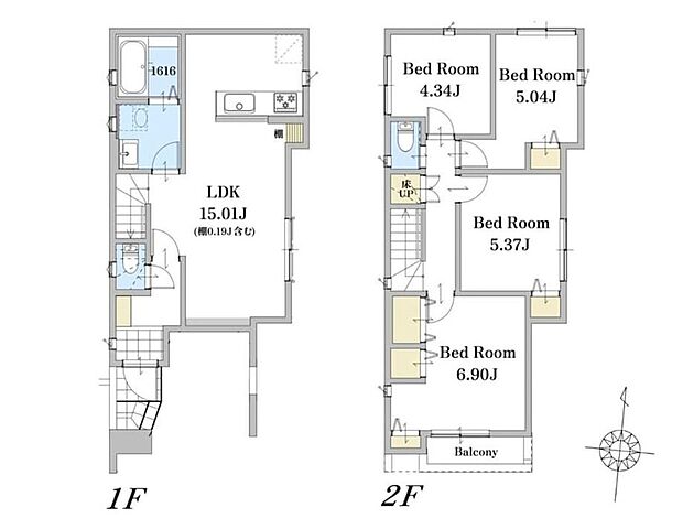 3号棟【間取り図】4LDKの間取りは家族みんなが個室を持つことができ、それぞれの時間も大切にできる家です。