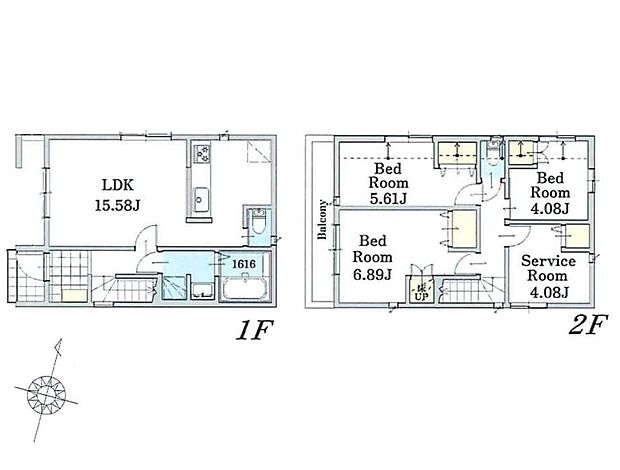 【間取り図】1号棟:3SLDK、建物面積86.94m2、土地面積91.42m2、3480万円