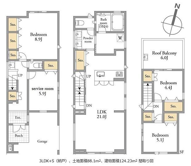 【4LDK】暮らしの快適性・居心地の良い住空間設計です。リビングを中心に、ご家族皆様が充実の暮らしをお送りいただけるプランニングです。