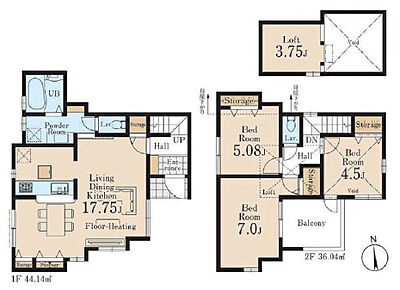 【1号棟　間取図　建物面積：80.18m2】 暮らしの快適性・居心地の良い住空間設計です。リビングを中心に、ご家族皆様が充実の暮らしをお送りいただけるプランニングです。 