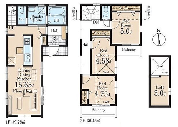 【3LDK】【4号棟 間取図 建物面積:75.73m2】 暮らしの快適性・居心地の良い住空間設計です。リビングを中心に、ご家族皆様が充実の暮らしをお送りいただけるプランニングです。