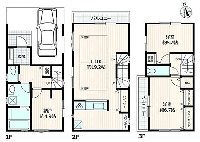 暮らしの快適性・居心地の良い住空間設計です。リビングを中心に、ご家族皆様が充実の暮らしをお送りいただけるプランニングです。 
