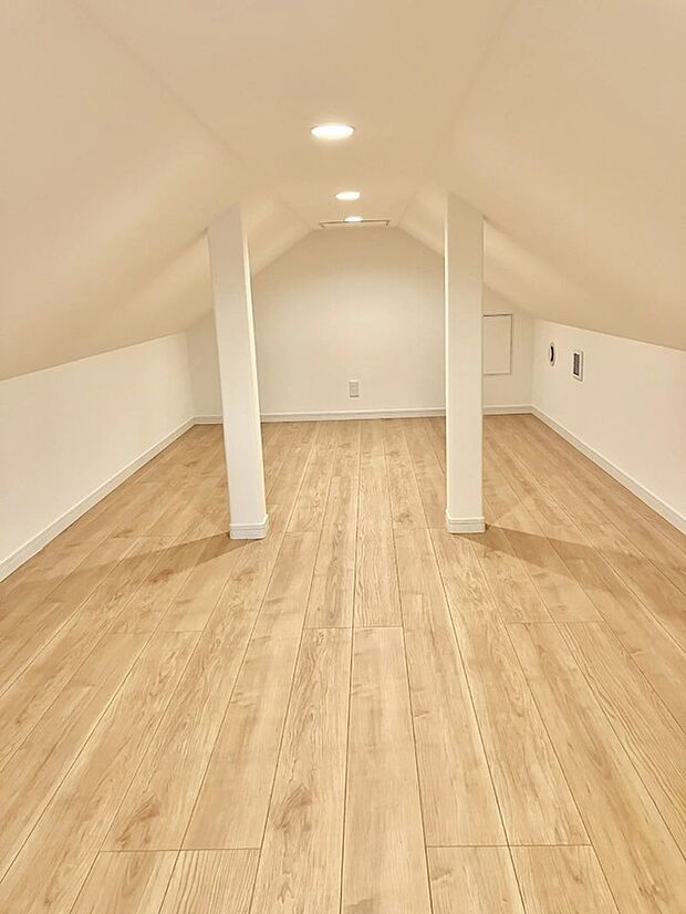 【小屋裏収納】ゴルフバッグなどのスポーツ用品やアウトドア用品、シーズンインテリア等の生活用品まで、豊富に収納できます。