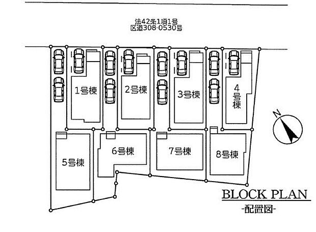前面北東側道路は6mありますので陽当たり良好!駐車も楽々ですね♪