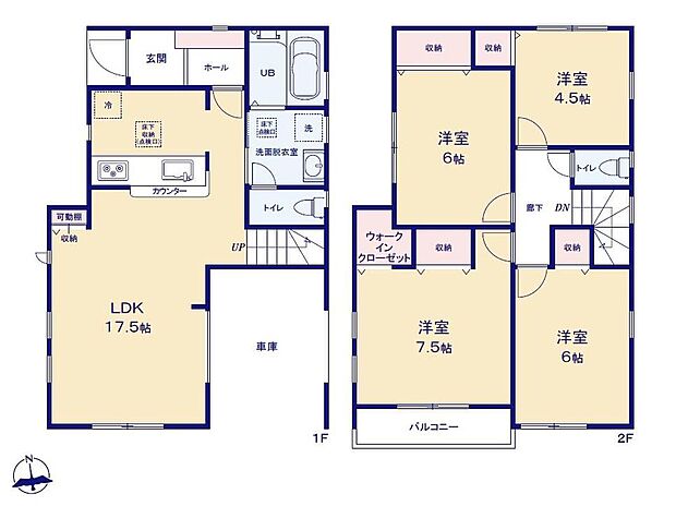 (1号棟)、価格6590万円、4LDK、土地面積106.49m2、建物面積103.27m2