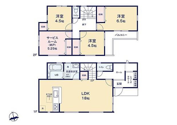 【3LDK+S】玄関には可動棚付きのシューズインクローゼットも完備♪ウォークスルー型で動線もスムーズ!お客様を迎える玄関をいつもスッキリさせられます♪