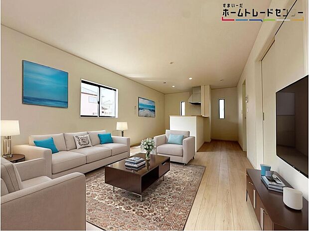≪Living room≫
ママの目線でデザインされた住まいは、水回りの導線や豊富な収納など魅力がたくさん。住み心地の良さをぜひご体感下さい!
※家具はCGでございます。