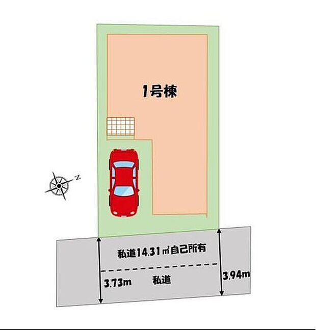 ≪全体区画図≫
◎前面道路は交通量少なめ
カースペースは1台分
スーパー徒歩5分で暮らしやすい住環境です◎